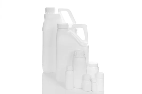 White bottles on white background. — Stock Photo, Image