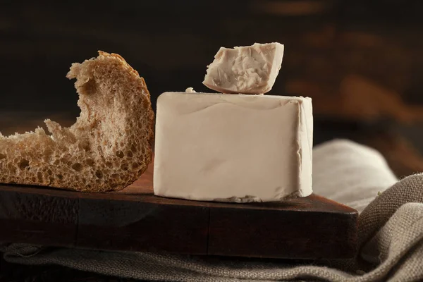 Lievito Pane Sul Tavolo Legno Stile Vintage Concetto Cottura — Foto Stock