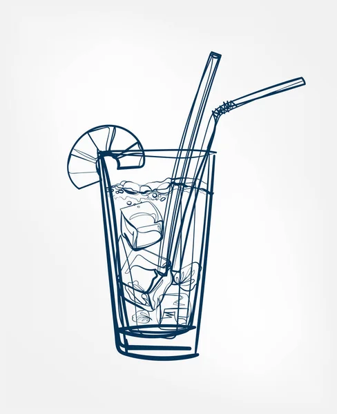 cocktail vector one line art drink isolated