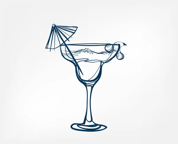 cocktail vector one line art drink isolated