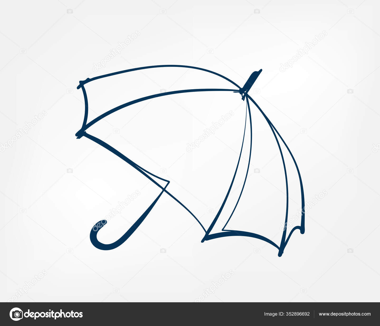 Umbrella One Line Vector Isolated Design Stock Vector C Ivona17 Mail Ru 352896692