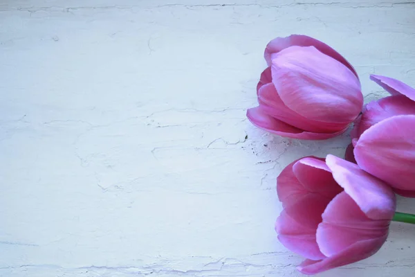 Bukiet Różowych Kwiatów Rustykalnym Tle Skupienie Selektywne Przestrzeń Kopiowania — Zdjęcie stockowe