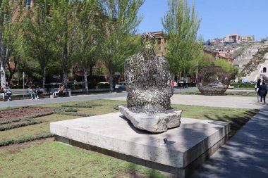 Erivan şehri, Ermenistan. Büyük Şelale 'nin heykel kompozisyonları. 