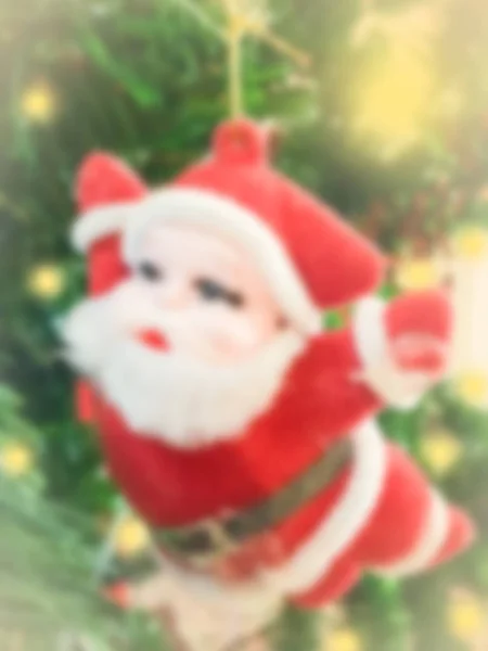 Santa doll hanging on christmas tree — Stock Photo, Image