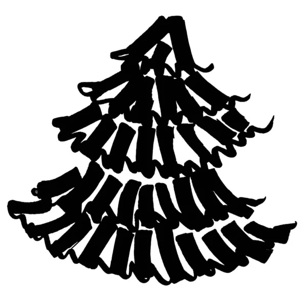 Christmas tree marker lines holiday new year christmas spruce black white