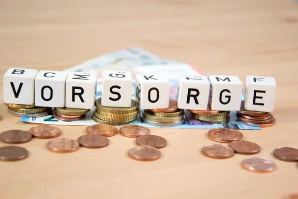 Vorsorge - la palabra alemana para las precauciones financieras — Foto de Stock