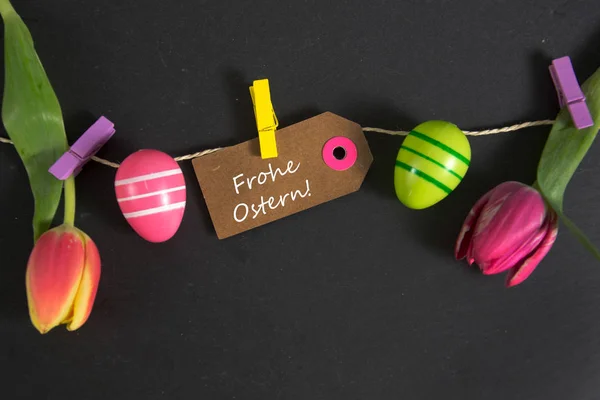 Frohe Ostern - tyska ord för glad påsk — Stockfoto