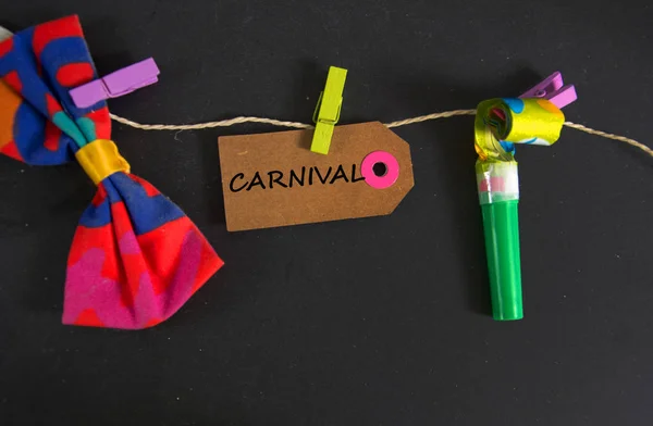 Carnaval geschreven op papier tag — Stockfoto