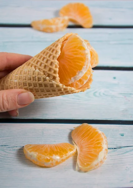 Mandarinkou zmrzlina — Stock fotografie