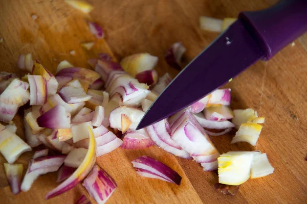 紫洋葱刀 — 图库照片