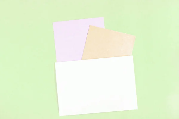 Mockup Cartão Convite Modelo Branco Cartão Saudação Envelope Para Casamento — Fotografia de Stock