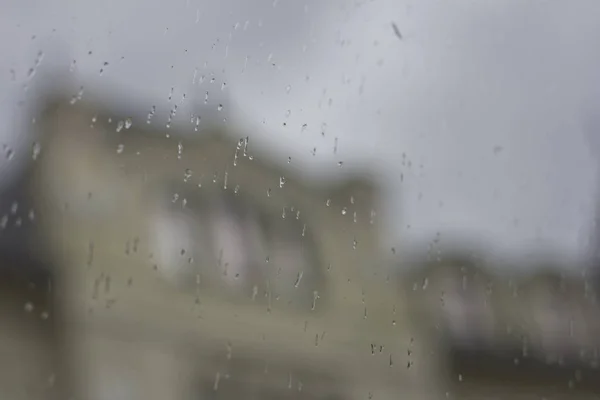 Fenêtre Pluvieuse Jour Pluie Humeur Grise — Photo