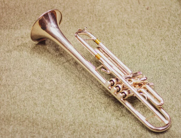 Trumpet Isolated Grey Background — Stock Photo, Image
