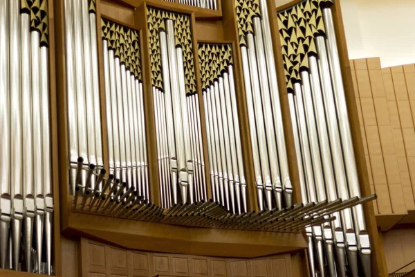 Organ Pipes Large Concert Hall Musical Instrument Grand Concert Hall — Stock Photo, Image