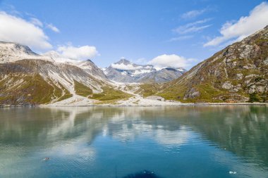 Alaska manzarası. Alaska 'nın güzel doğası. Panorama Panoraması.