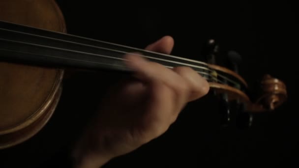 Uma Mulher Bonita Toca Violino Música Menina Sorridente Violinista Feliz — Vídeo de Stock