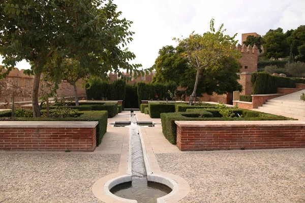 Gardens Fortified Alcazaba Complex Almeria Spain Alcazaba Almera — Stok fotoğraf
