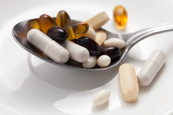 Meng supplement antioxidant stilleven — Stockfoto