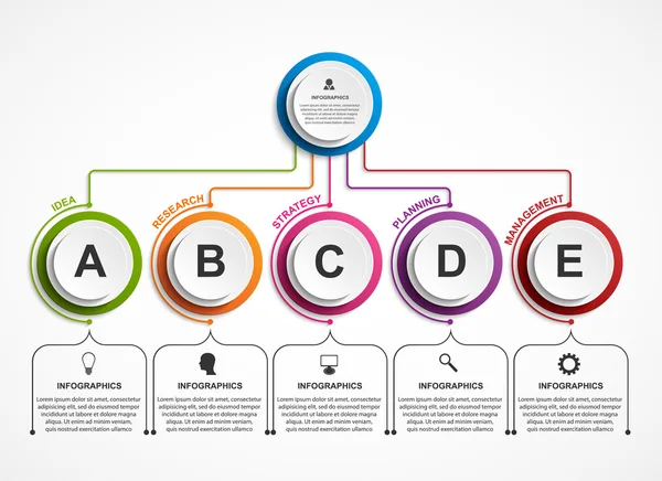 Infographic design organization chart template. — Stock Vector