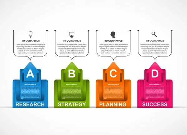 Plantilla de infografías abstracta para presentaciones de negocios o folleto informativo . — Vector de stock