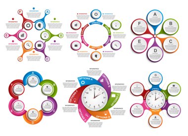 Renkli infographics büyük koleksiyonu. Tasarım öğeleri. İş sunumları veya bilgi başlığı için Infographics.