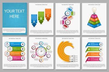 Renkli infographics büyük koleksiyonu. Tasarım öğeleri. İş sunumları veya bilgi başlığı için Infographics.