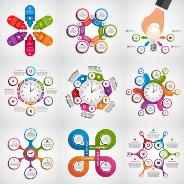 Büyük koleksiyon infographics. Tasarım öğeleri. İş sunumları veya bilgi başlığı için Infographics.