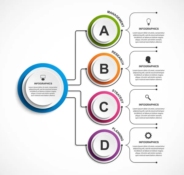 Modelo de gráfico de organização de design infográfico. — Vetor de Stock