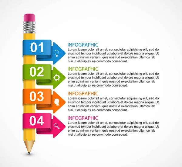 Educational Infographics template with colored arrows. — Stock Vector