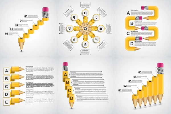 Modèle d'infographie éducative. Infographies pour présentations professionnelles ou bannière d'information . — Image vectorielle