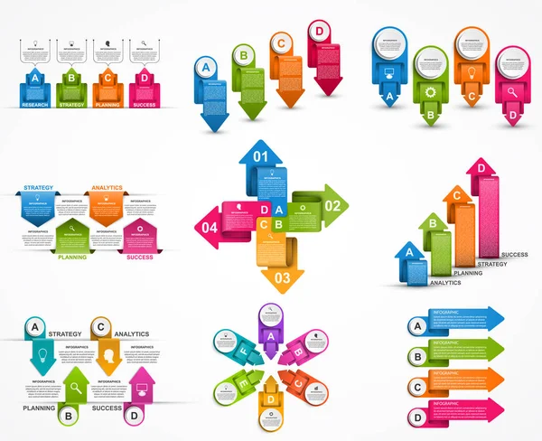 Collection infographics. Design elements. Infographics for business presentations or information banner. — Stock Vector