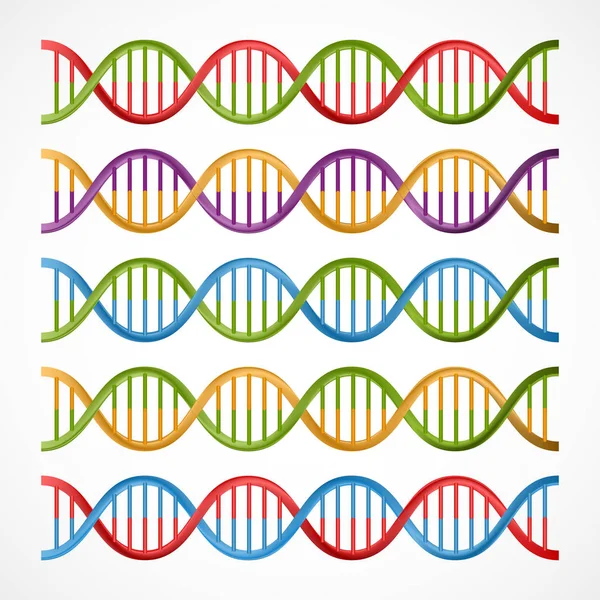 Иконы ДНК, символы науки и медицины . — стоковый вектор