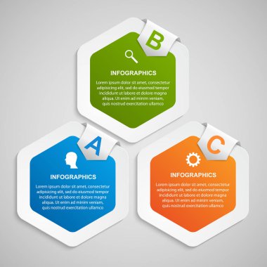 soyut altıgen infographics şablonu.