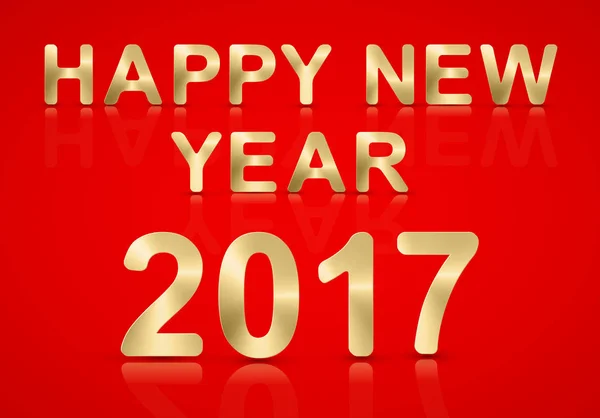 Feliz ano novo 2017. Texto dourado sobre fundo vermelho. Ilustração vetorial . — Vetor de Stock