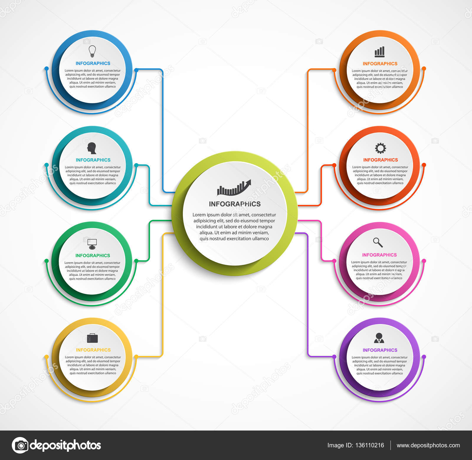 Modèle d'organigramme hiérarchique conception infographique — Image
