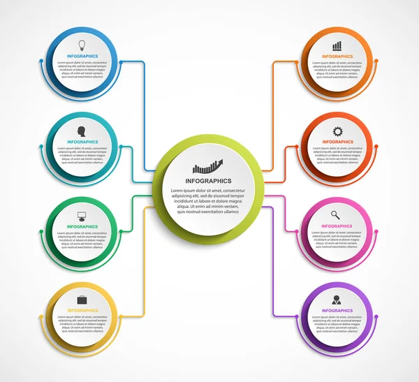 Modèle d'organigramme de conception infographique. — Image vectorielle