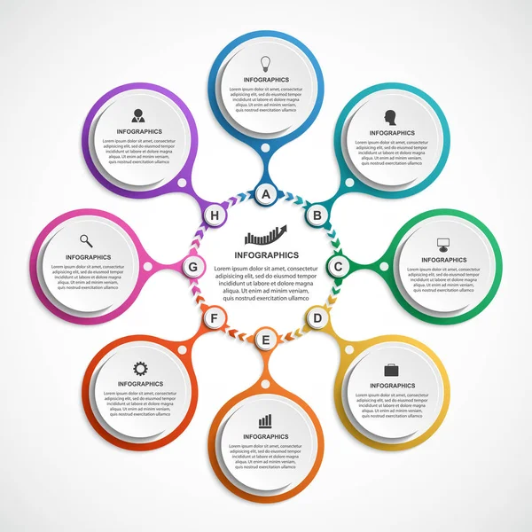 Modelo de infográficos de opções abstratas. Infográficos para apresentações de negócios ou banner de informações. — Vetor de Stock