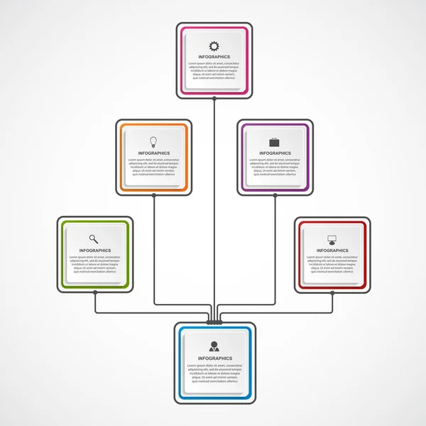 Modèle d'organigramme de conception infographique. — Image vectorielle