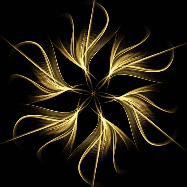 Fondo futurista de onda de luz abstracta. Flor de líneas ligeras. Ilustración vectorial . — Vector de stock