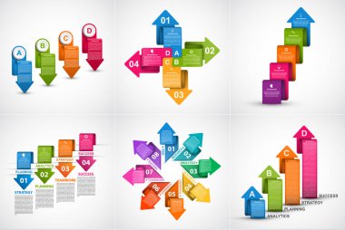 Koleksiyon bilgi grafikleri. Tasarım elemanları. İş sunumları veya bilgi afişi için bilgi grafikleri.