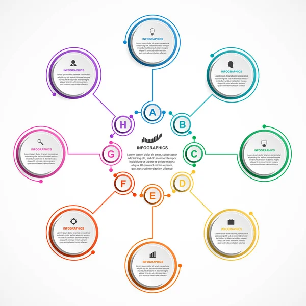 Plantilla de infografías de opciones abstractas. Infografías para presentaciones de negocios o banner informativo. — Vector de stock