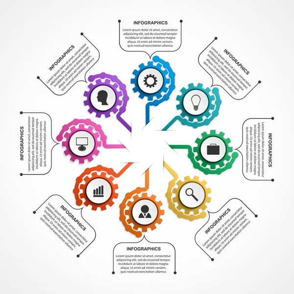 Abstract gears infographic. Design element. Infographics for business presentations or information banner. — Stock Vector