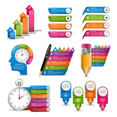 Koleksiyon bilgi grafikleri. Tasarım elemanları. İş sunumları veya bilgi afişi için bilgi grafikleri.