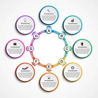 Soyut seçenekler bilgi grafikleri şablonu. İş sunumları veya bilgi afişi için bilgi grafikleri.