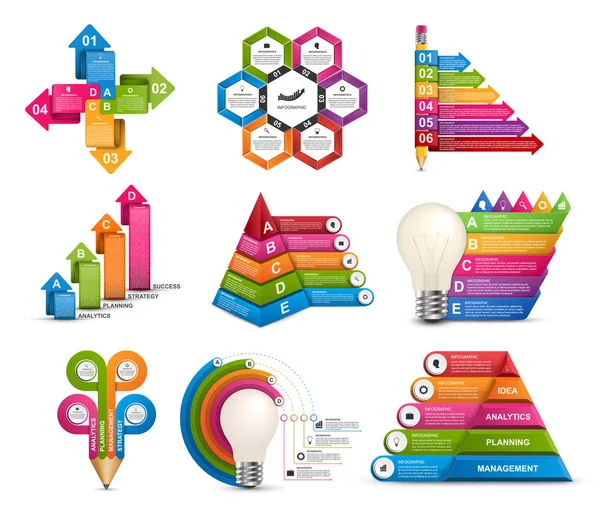 Infografika kolekcji. Elementy konstrukcyjne. Infografika do prezentacji biznesowych lub baner informacyjny. — Wektor stockowy