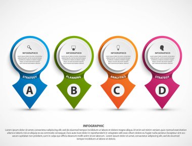 İş sunumları veya bilgi pankartları için bilgi şablonu.