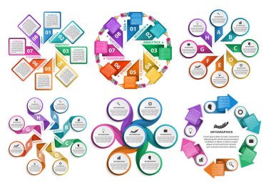 Koleksiyon bilgi grafikleri. Tasarım elemanları. İş sunumları veya bilgi afişi için bilgi grafikleri.