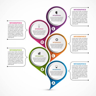 Soyut seçenekler bilgi grafikleri şablonu. İş sunumları veya bilgi afişi için bilgi grafikleri.