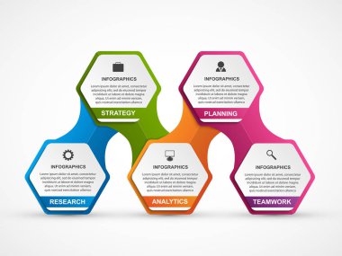 Soyut seçenekler bilgi grafikleri şablonu. İş sunumları veya bilgi afişi için bilgi grafikleri.