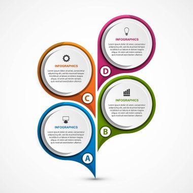 Soyut seçenekler bilgi grafikleri şablonu. İş sunumları veya bilgi afişi için bilgi grafikleri.